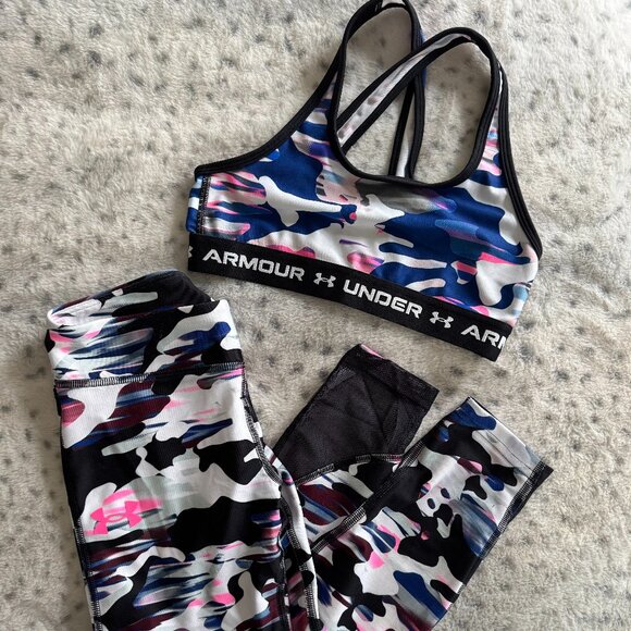 Under Armour Girls Leggings & Sports Bra - Picture 1 of 1